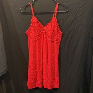 All red lingerie/sleep wear , soft,silk material.